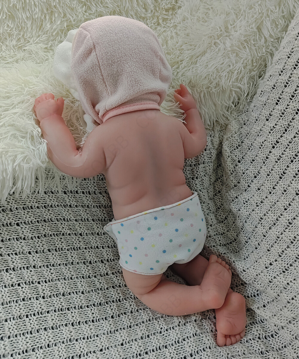 43cm Elf Doll 4.4lbs Full Body Platinum Silicone Baby Dolls Open Eyes Newborn US