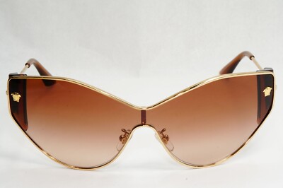 Versace Sunglasses Gold Brown Shield Gradient Metal MOD VE  display picture 3