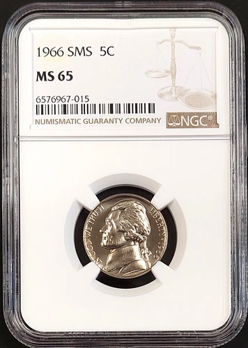 1966 SMS Jefferson Nickel certified MS 65 by NGC! sku 015