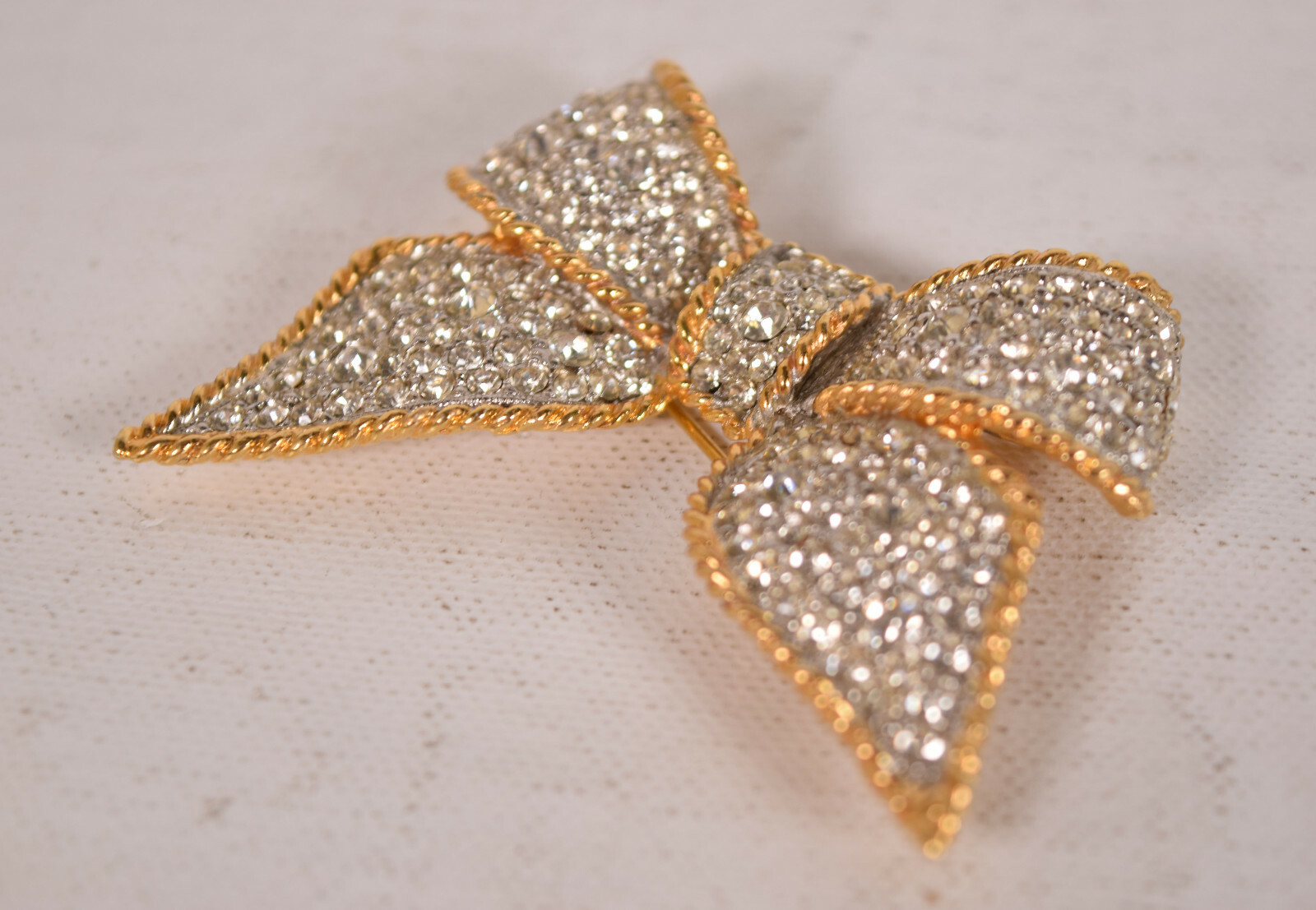 Vintage Kenneth Jay Lane Pave Large Rhinestone Bo… - image 2