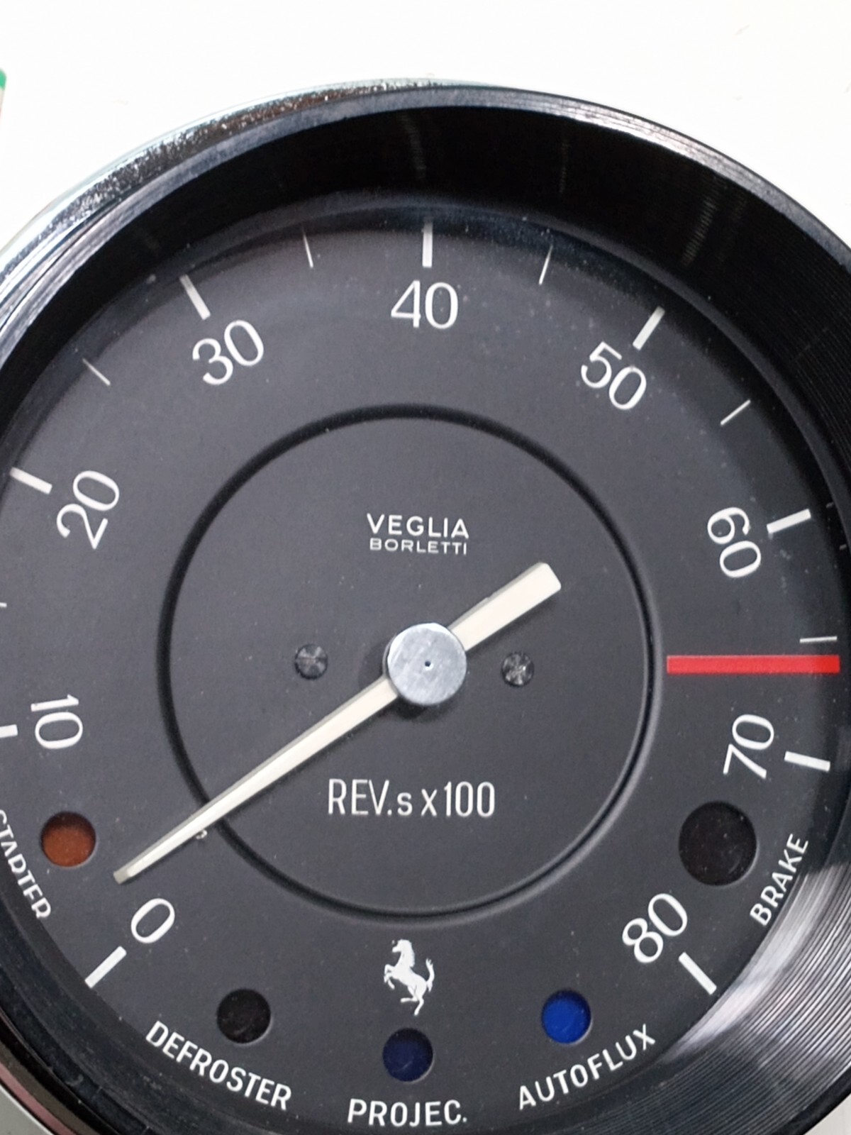 Ferrari 330 Tachometer RPM Gauge_Veglia_Chrome Bezel_Made in Italy_GENUINE