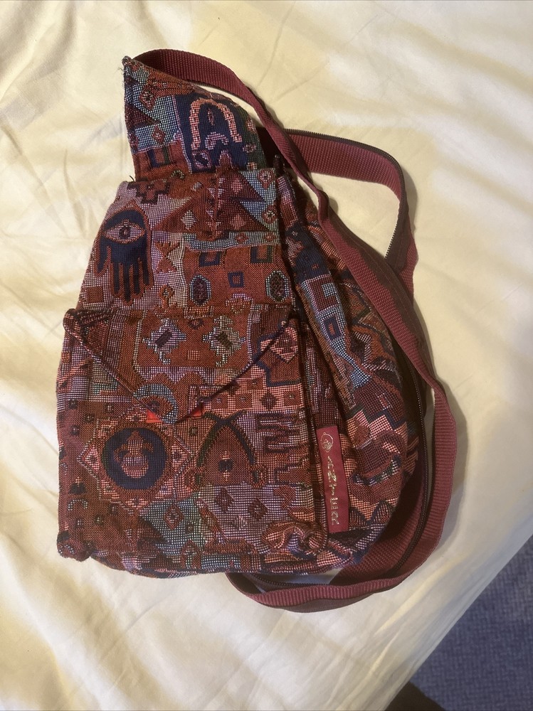 Stylish ANTER Backpack with Hamsa Print and Zip Medallion Tapestry Design  