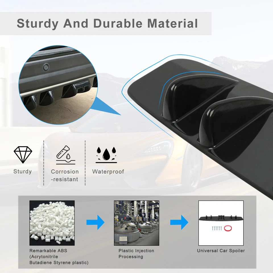 Alerón difusor parachoques labio trasero 7 aletas tiburón brillante para Pontiac GTO 2004-2006 Foto 3 de 4