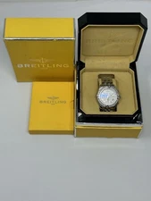 Breitling Crosswind Silver Mens Watch 44 Diamonds A13355 EUC Fathers Day Gift