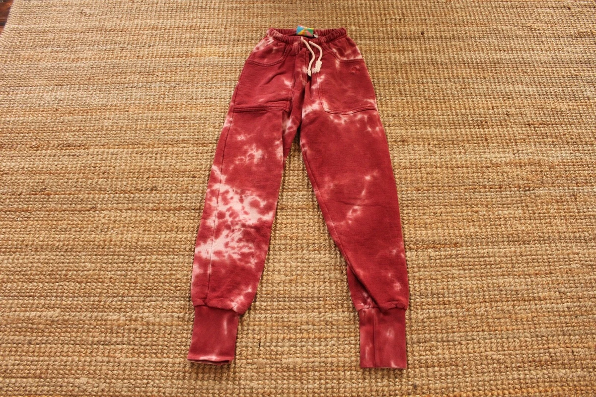 Big Bud Press Tie Dye Sweatpants Red White High Rise Jogger