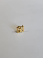 Number "68" Tie Tack with Chain & Bar Gold Colored 1968 Year or Age