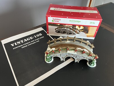 Holiday Time Arch Bridge Figurine for Christmas or  Holiday Village