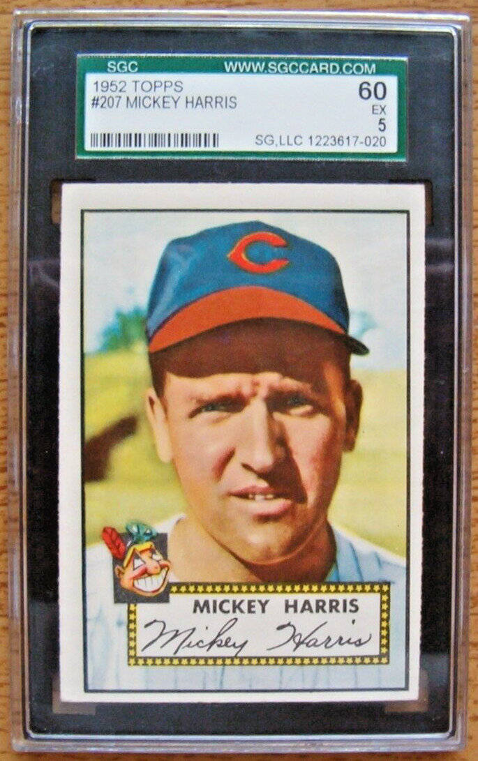 1952 Topps SGC 5 EX #207 Mickey Harris Cleveland Indians