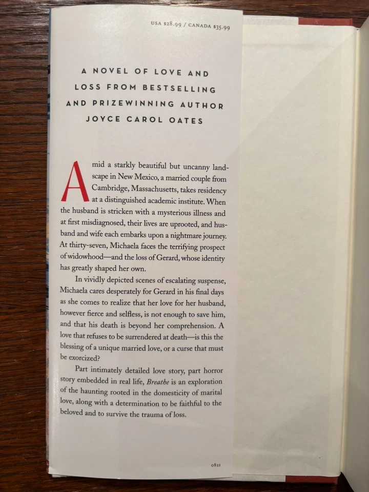 Signed Joyce Carol Oates, Breathe HC 1st edition NF/NF - Image 3 of 4