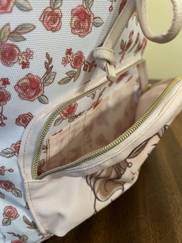 Selten eingestellter Loungefly Disney Belle La Rose cremefarbener lässiger Rucksack neu mit Etikett - Bild 8 von 13