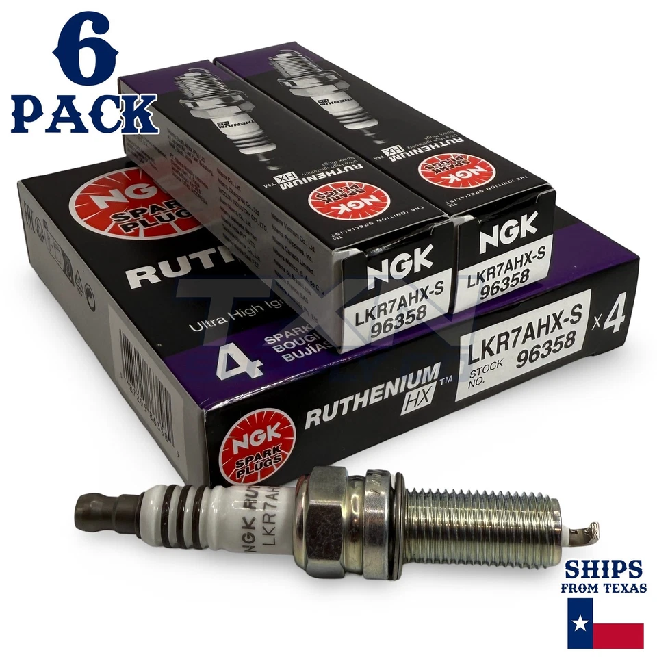 6 Pack NGK Ruthenium HX Spark Plugs 2019-2020 for Kia Sorento V6 3.3L - Image 2 of 3
