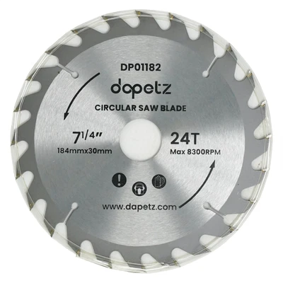 DAPETZ TCT Circular Saw Blades Set 3pc 184mm 20T, 24T, 40T Adapter & O-Rings