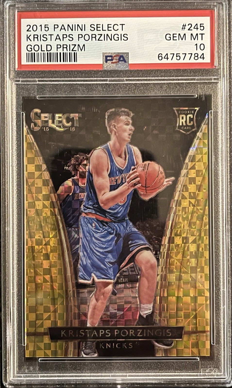 2015 Panini Select Gold /10 #245 Kristaps Porzingis Rookie RC PSA 10 GEM MINT
