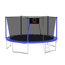 14FT Trampoline w/Enclosure Net - Outdoor/Indoor Fitness  Recreation
