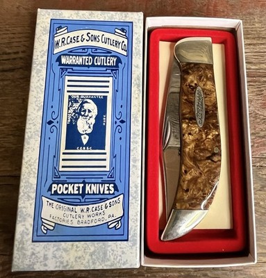 CASE CLASSIC ZIPPER 71072 CLASP KNIFE BURL WOOD WITH BOX