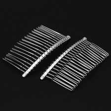 TINKSKY 3pcs 7.8cm 20 Teeth Fancy DIY Metal Wire Hair Clip Combs Bridal Wedding