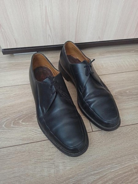 Men Bally Heels Black Leather 45
