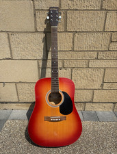 Encore Starfire Dreadnought Acoustic Guitar, 6-String Right-Handed Sunburst