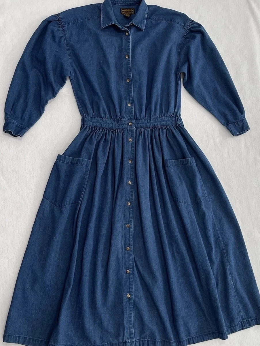 eddie bauer denim dress Eddie Bauer Denim Dress Size Large