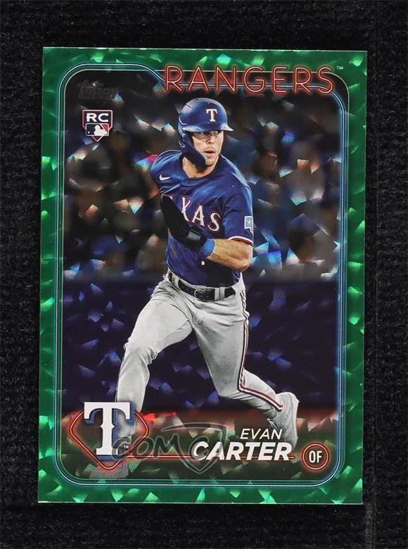 2024 Topps Series 1 Green Crackle Foil 63/499 Evan Carter #280 Rookie RC 0y1a