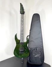 Legator Ninja 7 Floyd Rose Electric Guitar 7-String - Green Crackle - w/ Gig Bag