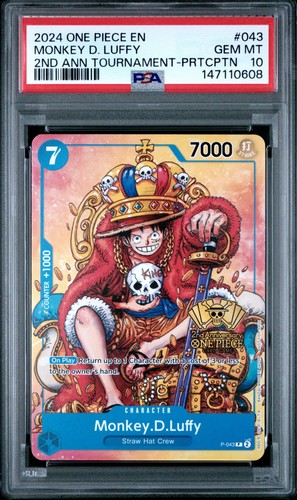2024 ONE PIECE 2ND ANNIVERSARY PROMO P-043 Monkey D. Luffy PSA 10 GEM MINT💎