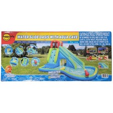 Happy Hop Inflatable Water Slide Oasis with Aqua Cave, 14.8'L x 12'W x 8'H