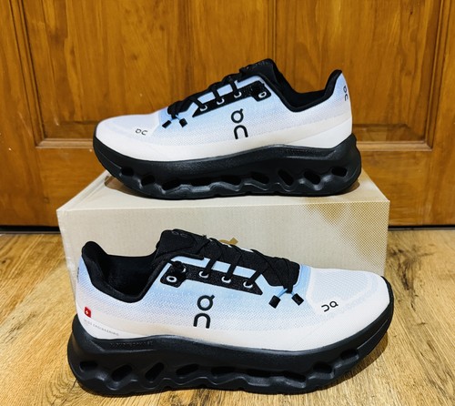 On Cloud Running Trainers Black white blue color 8 UK Size New With Box