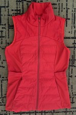 Lululemon Down for It All Vest Womens 8 Red Orange Puffer Down Filling Zip Up EC