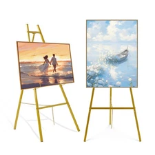 Gold Easel Stand for Sign–Adjustable Floor Heavy Duty Metal Display Easel for...