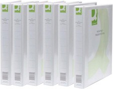 A4 Ring Binder File Presentation Folder White 25mm 4D Ring  Pack of 6