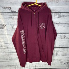 Led Zeppelin Band Symbols Full-Zip Hoodie Sweatshirt Burgundy Maroon Men s XL