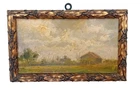 Paesaggio Oil On Hardboard 7 1/2x3 7/8in Frame Coeval First Half Xx Century