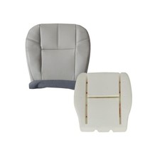 Driver Side Bottom Replacement Leather Seat Cover Foam Cushion Gray Compati...