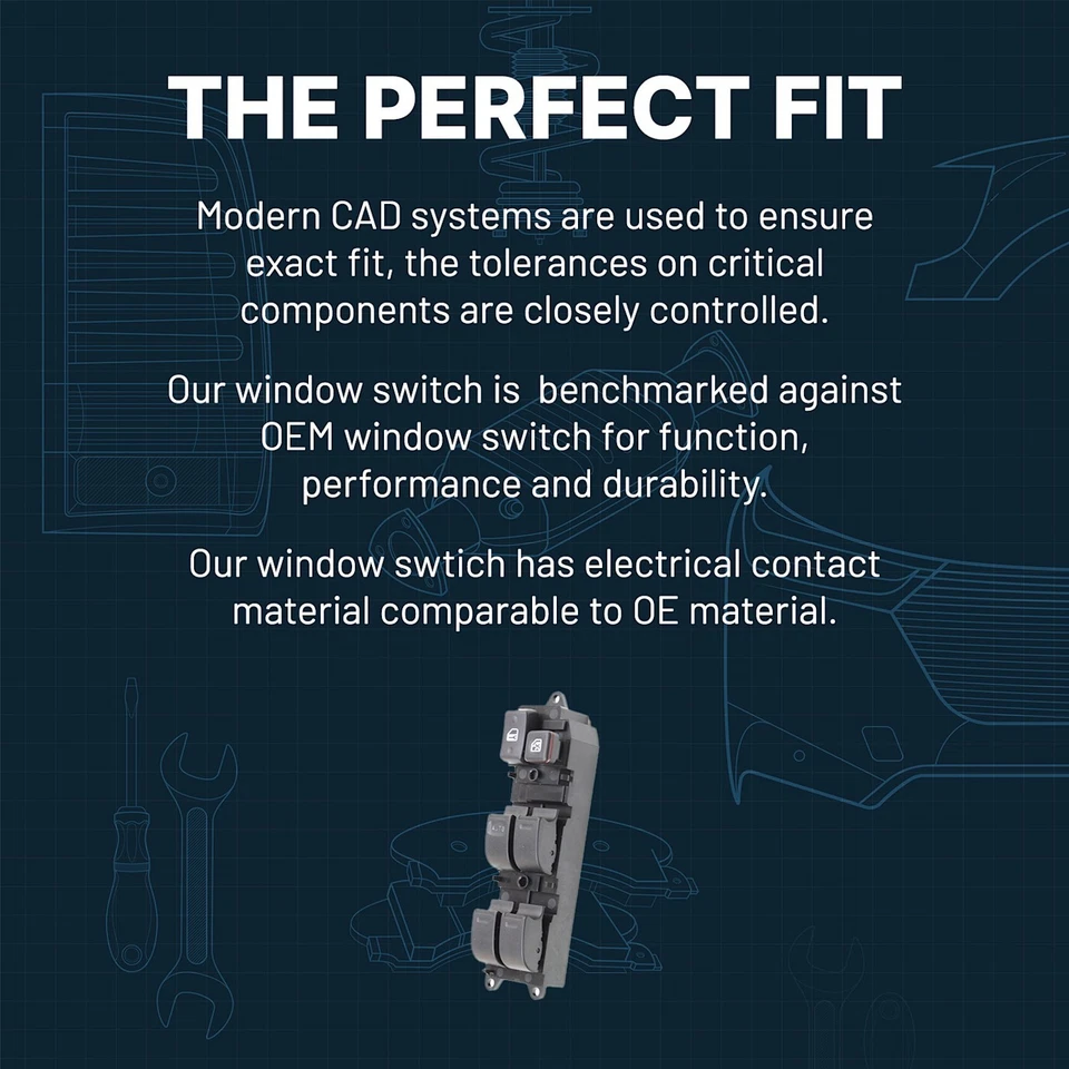 Interruptores de ventana eléctrica lado izquierdo del conductor delantero para Chevy Olds Suburban Cutlass Foto 4 de 4