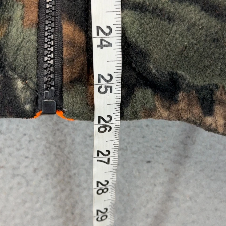 Trail Crest Reversible Jacket Mens Large Green Camo Orange Full Zip Fleece Hunt - Image 4 of 4