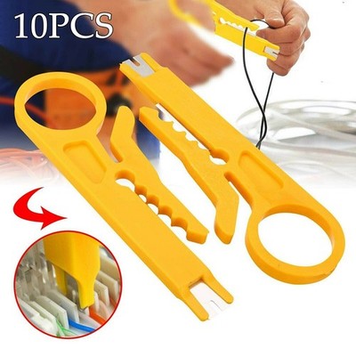 Tragbar Strip Data Cable Wire Punch Cutter Stripper Manuelle Zange Gelb