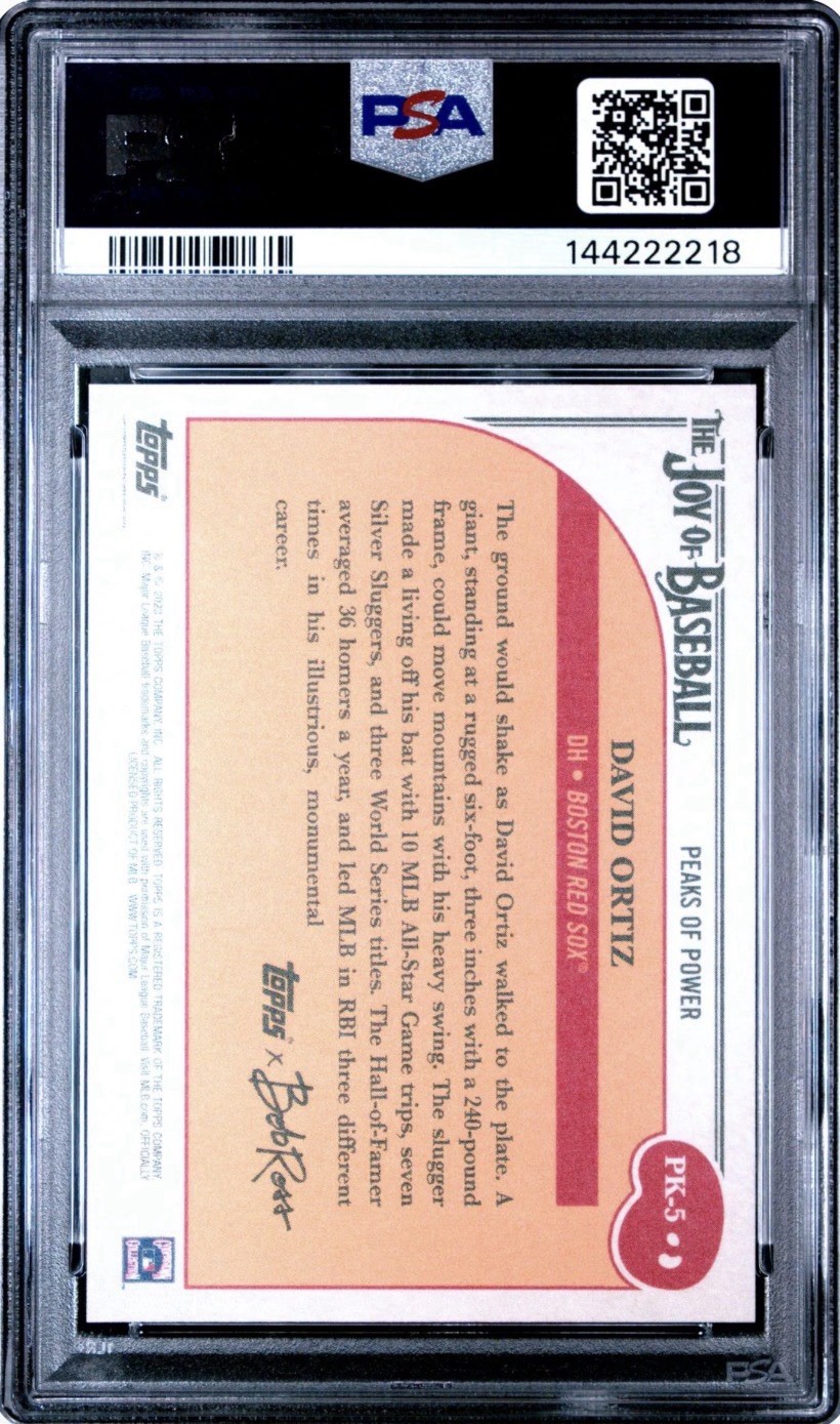 2023 Topps x Bob Ross DAVID ORTIZ PSA 10 Peaks of Power card BOSTON RED SOX view 2