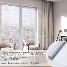 Window Privacy Film Rainbow Film Decorative Window Sticker, 3D Static Stained...