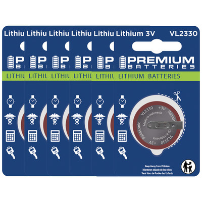 Premium Batteries VL2330 3V Child Safe Lithium Coin Cell (6 Count)