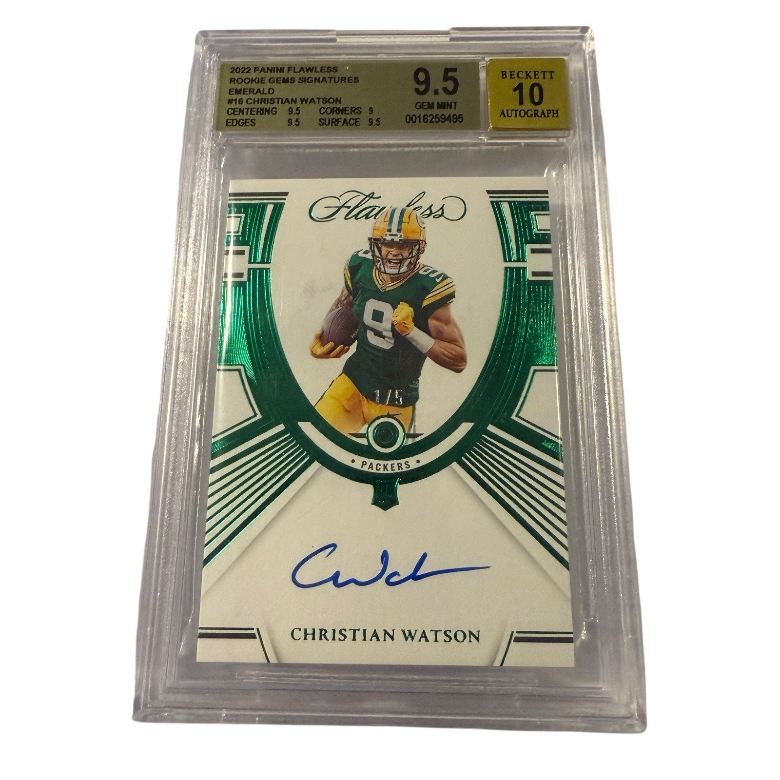 Christian Watson Panini Flawless Rookie Gems Signatures #RGMCW Base