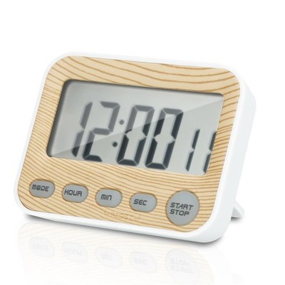 Digital Timer Kitchen Timer Short Timer Egg Timer in Wooden Look with LCD