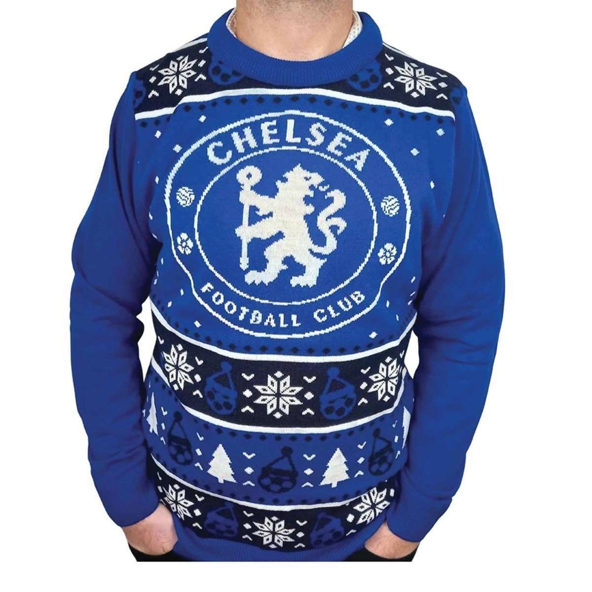 Chelsea FC Christmas Jumper Large, Clothing, Sports, Gift