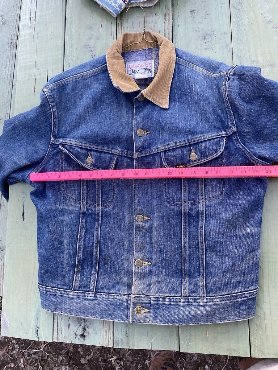 Vtg Lee Storm Rider Jacket Mens 42 Blanket Lined Denim Faded