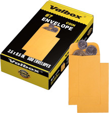  7 Coin Envelopes 3.5X6.5 Seed Envelope with Gummed Flap for Home, Garden or Off