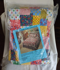 Vintage Patchwork Quilt / Coverlet Perfect Fit Inc. Twin 62" x 80" Made In USA