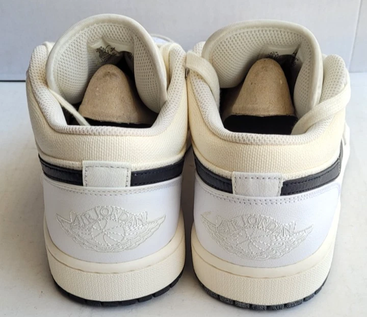 Nike Men's Air Jordan 1 Low OG Sneaker Astrograbber All White Suede Black 10.5 - Image 3 of 4