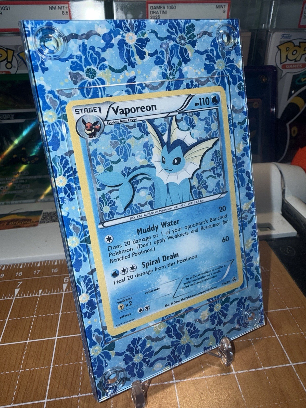Vaporeon BW89 Black Star Promo Pokemon Extended Art Case