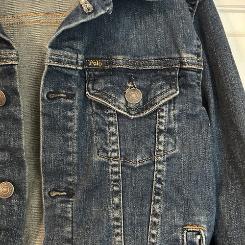 Polo Ralph Lauren Jean Jacket Girls Size 12 Denim Button Up Trucker Pockets - Picture 2 of 8