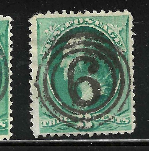 Collection NUMBERS 3-6 Fancy Cancel 3 Cent Washington Banknote 1871-83 US 8A11